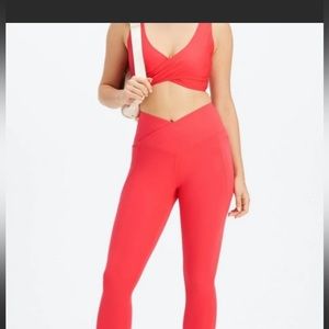 Fabletics Low Impact Crossover Sports Bra Strawberry Red Size XXS New w Tag